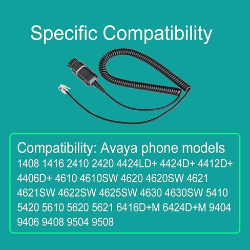 كابل محول HIC-1 لسماعات الرأس يعمل مع هواتف Avaya 2400 4400 4600 5400 5600 9400 9500، و6416D+M، و6424D+M، وQE4610 in Saudi Arabia