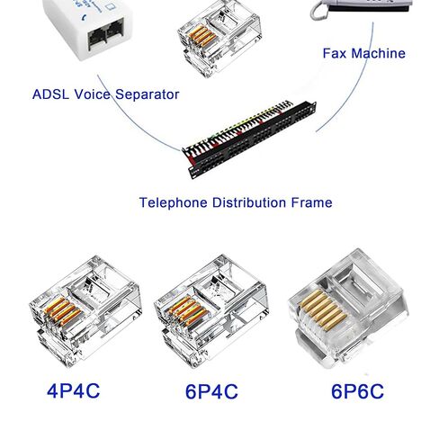 100Pack Telephone Modular Plug RJ11 6P4C Connector for Phone Line Cord, Compatible with Both Solid and Strandard Wire, for Assembly of Telephone Cords in Saudi Arabia