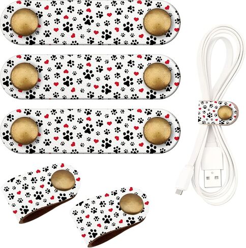 5 Pack Cord Organizer, Premium Leather Cord Keeper, Colorful Funny Cable Organizer USB Holder, Cute Cable Management Cable Straps Dark Mountain in Saudi Arabia