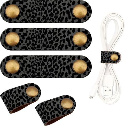 5 Pack Cord Organizer, Premium Leather Cord Keeper, Colorful Funny Cable Organizer USB Holder, Cute Cable Management Cable Straps Dark Mountain in Saudi Arabia