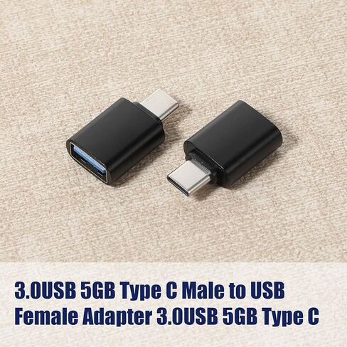 10 Pack USB C Male to USB A Female, 10Gbps/120W C Type to USB3.0 Adapter for Charger, PC, Laptop, Keyboard (Black) in Saudi Arabia