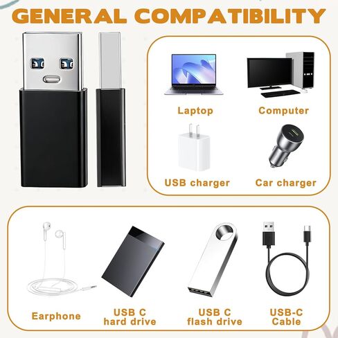 Xthrotsenk 4 قطع USB B إلى USB C محول أنثى USB-C محول إلى USB-B ذكر لوصلات الشاحن ومقابس الحائط معظم أنواع الهواتف (أسود) in Kuwait