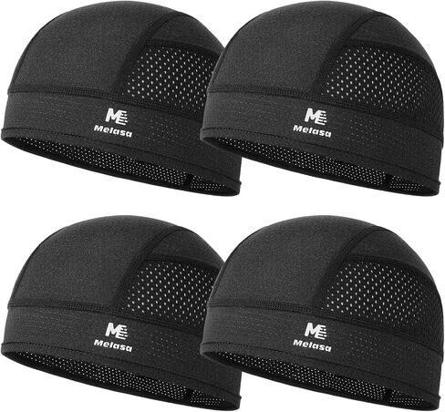 MELASA 4 Pack Cooling Skull Cap for Men Women, Breathable Mesh Helmet Liner, Sweat Bike Cap for Cycling Motorcycle Hard Hat in Saudi Arabia