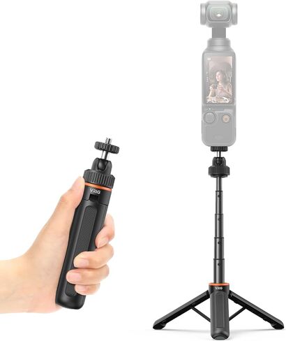 VRIG Extendable Mini Camera Tripod with 360° Ball Head, Portable Selfie Stick Stand Handle Grip with 1/4" Screw for DJI OSMO Pocket 4 & Pocket 3/ Xtra Muse/ Insta360 X5/ Sony/Canon in Saudi Arabia