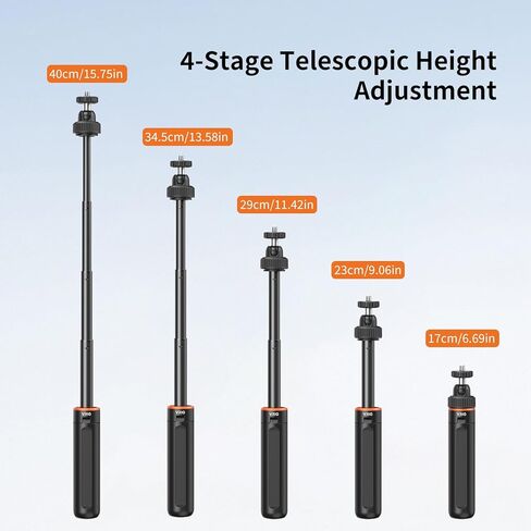 VRIG Extendable Mini Camera Tripod with 360° Ball Head, Portable Selfie Stick Stand Handle Grip with 1/4" Screw for DJI OSMO Pocket 4 & Pocket 3/ Xtra Muse/ Insta360 X5/ Sony/Canon in Saudi Arabia