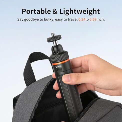 VRIG Extendable Mini Camera Tripod with 360° Ball Head, Portable Selfie Stick Stand Handle Grip with 1/4" Screw for DJI OSMO Pocket 4 & Pocket 3/ Xtra Muse/ Insta360 X5/ Sony/Canon in Saudi Arabia