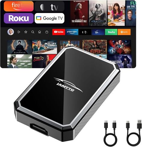 LAMTTO 2 في 1 Car TV Mate Pro - محول CarPlay اللاسلكي مع مدخل HDMI لعصا التلفزيون، قم بالتبديل للمشاهدة على شاشة السيارة المتوافقة مع سيارات CarPlay السلكية التي تعمل باللمس (2016-2025) in Kuwait