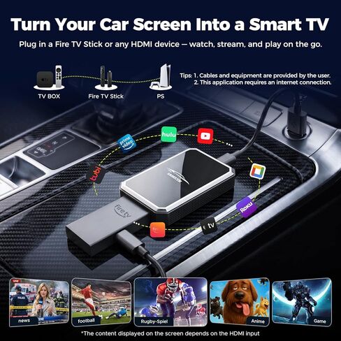 LAMTTO 2 في 1 Car TV Mate Pro - محول CarPlay اللاسلكي مع مدخل HDMI لعصا التلفزيون، قم بالتبديل للمشاهدة على شاشة السيارة المتوافقة مع سيارات CarPlay السلكية التي تعمل باللمس (2016-2025) in Kuwait
