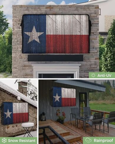 غطاء تلفزيون خارجي من Western Texas Star لغطاء تلفزيون بشاشة مسطحة مقاس 80 إلى 85 بوصة - غطاء تلفزيون مقاوم للماء ومقاوم للطقس 600D، واقي شاشة تلفزيون مقاوم للغبار باللون الأزرق والأبيض والأحمر in Saudi Arabia