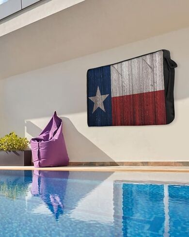 غطاء تلفزيون خارجي من Western Texas Star لغطاء تلفزيون بشاشة مسطحة مقاس 60 إلى 65 بوصة - غطاء تلفزيون مقاوم للماء ومقاوم للطقس 600D، واقي شاشة تلفزيون مقاوم للغبار باللون الأزرق والأبيض والأحمر in Saudi Arabia