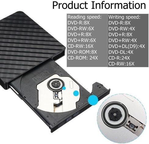 External DVD Drive Multi-Function Portable CD Recorder Ultra-Thin DVD Burner Drive CD Writer Super Drive USB3.0 2 in 1 External DVD Writer Notebook in Saudi Arabia