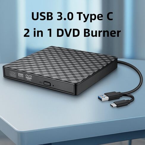 External DVD Drive Multi-Function Portable CD Recorder Ultra-Thin DVD Burner Drive CD Writer Super Drive USB3.0 2 in 1 External DVD Writer Notebook in Saudi Arabia