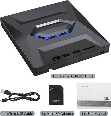 محرك أقراص CD/DVD خارجي عالمي، ناسخ أقراص CD/DVD 5 في 1 USB، ناسخ أقراص مضغوطة من نوع فتحة in Kuwait