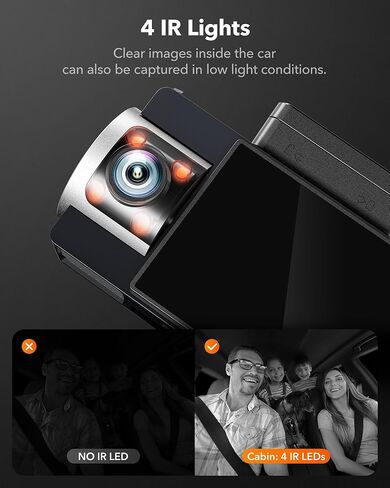 WOLFBOX i17 4K 3 Channel Dash Cam Built-in 5.8GHz WiFi with 64GB Card, 4K+1080P+1080P Dash Cam Front and Rear Inside, Triple Car Camera with 3 Inch Screen, IR Night Vision, WDR, 24H Parking Mode, GPS in Saudi Arabia