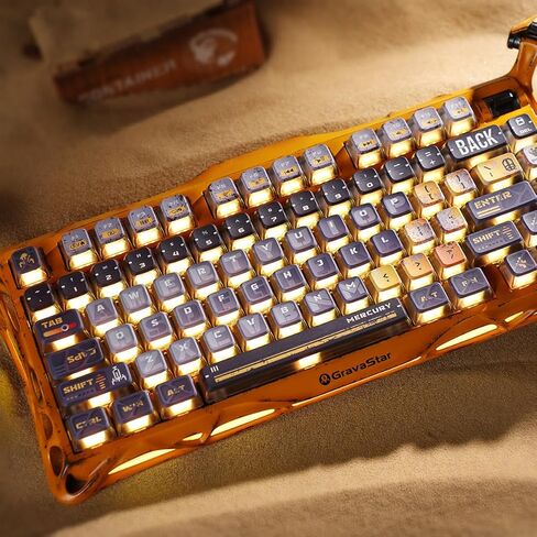 لوحة مفاتيح GravaStar Mercury K1 Pro وماوس M1 Pro - أصفر اللون in Kuwait
