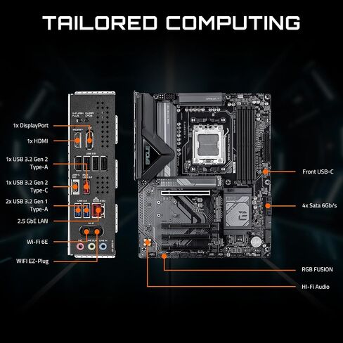 اللوحة الأم GIGABYTE B840 Eagle WIFI6E AMD AM5 ATX، تدعم سلسلة Ryzen 9000/8000/7000، مرحلة طاقة 8+2+2، DDR5، 3X M.2، PCIe 4.0، USB-C 3.2 Gen 2، WiFi 6E، 2.5 جيجا بايت LAN، EZ-Latch، ضمان لمدة 3 سنوات in Saudi Arabia