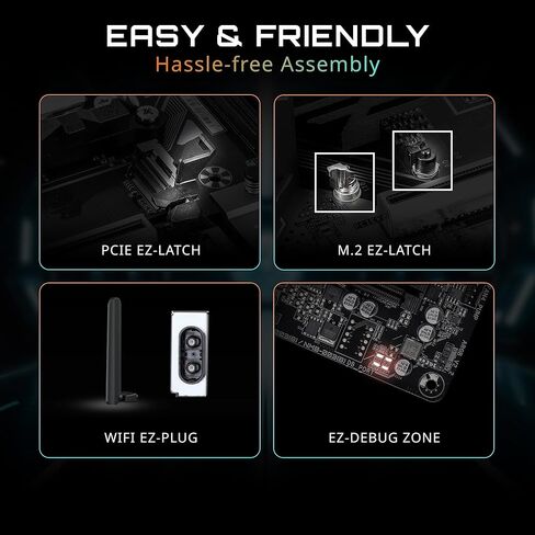اللوحة الأم GIGABYTE B840 Eagle WIFI6E AMD AM5 ATX، تدعم سلسلة Ryzen 9000/8000/7000، مرحلة طاقة 8+2+2، DDR5، 3X M.2، PCIe 4.0، USB-C 3.2 Gen 2، WiFi 6E، 2.5 جيجا بايت LAN، EZ-Latch، ضمان لمدة 3 سنوات in Saudi Arabia