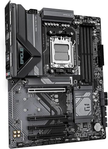اللوحة الأم GIGABYTE B840 Eagle WIFI6E AMD AM5 ATX، تدعم سلسلة Ryzen 9000/8000/7000، مرحلة طاقة 8+2+2، DDR5، 3X M.2، PCIe 4.0، USB-C 3.2 Gen 2، WiFi 6E، 2.5 جيجا بايت LAN، EZ-Latch، ضمان لمدة 3 سنوات in Saudi Arabia