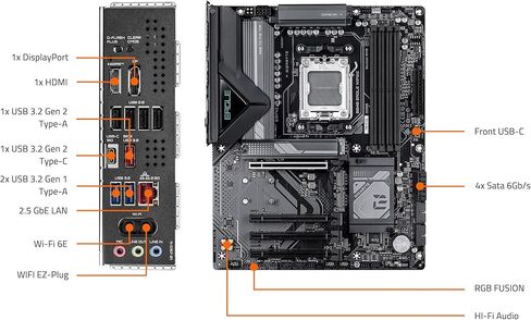 اللوحة الأم GIGABYTE B840 Eagle WIFI6E AMD AM5 ATX، تدعم سلسلة Ryzen 9000/8000/7000، مرحلة طاقة 8+2+2، DDR5، 3X M.2، PCIe 4.0، USB-C 3.2 Gen 2، WiFi 6E، 2.5 جيجا بايت LAN، EZ-Latch، ضمان لمدة 3 سنوات in Saudi Arabia