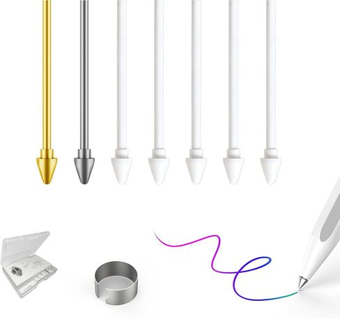 رؤوس معدنية بديلة/أطراف بديلة لجهاز Samsung Galaxy Tab S11/S11 Ultra S Pen، رؤوس/أطراف + مشبك + منظم (2 سن معدنية + 5 سن بلاستيكية) in Kuwait