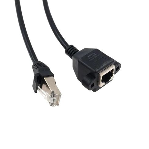 كابل RJ45 ذكر إلى أنثى برغي لوحة جبل إيثرنت LAN شبكة درع 90 درجة كابل تمديد الزاوية اليمنى 0.3 متر 0.6 متر 1 متر 1.5 متر (زاوية 0.6 متر) in Kuwait