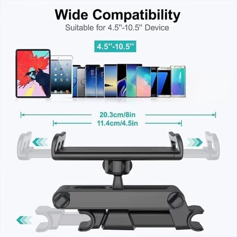 Universal Car Back Seat Headrest Mount Holder for iPad Air 1 2 4-11 Inch 360 Rotation Mini Tablet PC Auto Car Phone Holder Stand (Red) in Saudi Arabia
