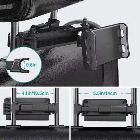 Universal Car Back Seat Headrest Mount Holder for iPad Air 1 2 4-11 Inch 360 Rotation Mini Tablet PC Auto Car Phone Holder Stand (Red) in Saudi Arabia