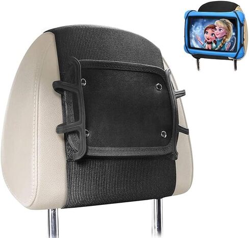 Universal Car Headrest Tablet Mount Holder, Black, Adjustable Stand for 7-13 Inch Devices, Back Seat Anti-Slip Support Compatible with iPad, Compatible with Samsung Galaxy，Kids Tablets and More in Saudi Arabia