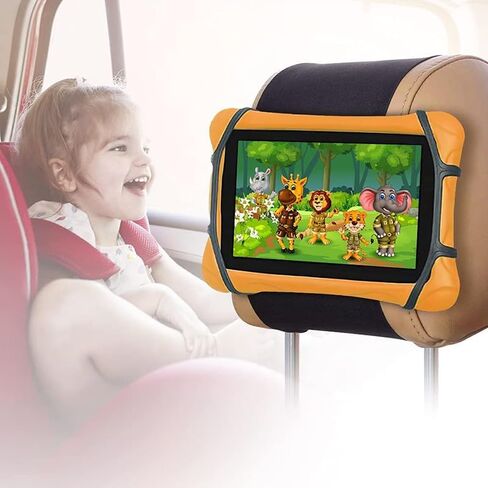 Universal Car Headrest Tablet Mount Holder, Black, Adjustable Stand for 7-13 Inch Devices, Back Seat Anti-Slip Support Compatible with iPad, Compatible with Samsung Galaxy，Kids Tablets and More in Saudi Arabia