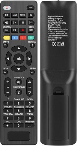Universal Remote Control for Samsung, LG, Vizio, Sony, TCL, Hisense, Insignia Smart TV - Replacement Remote for Sharp, Philips, Panasonic, Toshiba, JVC, Sanyo, Haier, Seiki LCD LED HDTV Models in Saudi Arabia
