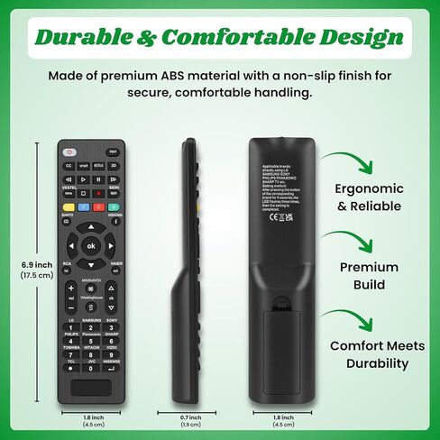 Universal Remote Control for Samsung, LG, Vizio, Sony, TCL, Hisense, Insignia Smart TV - Replacement Remote for Sharp, Philips, Panasonic, Toshiba, JVC, Sanyo, Haier, Seiki LCD LED HDTV Models in Saudi Arabia