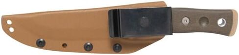 Tops Knives Fieldcraft من Brothers of Bushcraft شفرة ثابتة كاملة - لمسة نهائية من طلاء ذئب البراري - غمد ذئب تان كيديكس مع فولاذ زنبركي دوار (مقبض ميكارتا من القماش الأخضر) in Saudi Arabia