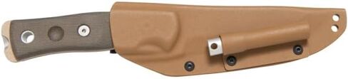 Tops Knives Fieldcraft من Brothers of Bushcraft شفرة ثابتة كاملة - لمسة نهائية من طلاء ذئب البراري - غمد ذئب تان كيديكس مع فولاذ زنبركي دوار (مقبض ميكارتا من القماش الأخضر) in Saudi Arabia