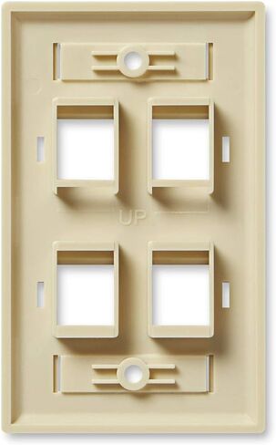 NavePoint Keystone Jack Wall Plate 4-Port, Low Profile, Single Gang, Ivory, 10-Pack in Saudi Arabia