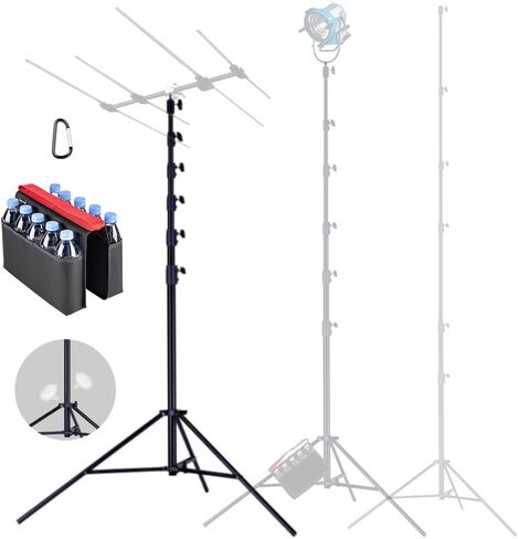 FOMITO Photography Light Stand 24ft/730cm, Air-Cushioned Heavy Duty Aluminum Photo Video Tripod Stand with 1/4" Screw for Drone Communication Base Station, Studio Light, Max Load 22.5kg, LM-7300HA in Saudi Arabia