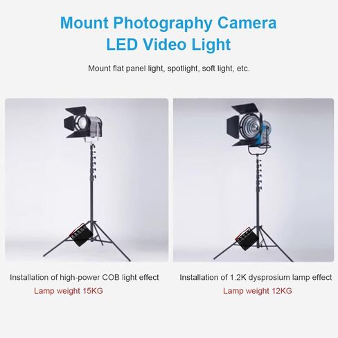 FOMITO Photography Light Stand 24ft/730cm, Air-Cushioned Heavy Duty Aluminum Photo Video Tripod Stand with 1/4" Screw for Drone Communication Base Station, Studio Light, Max Load 22.5kg, LM-7300HA in Saudi Arabia
