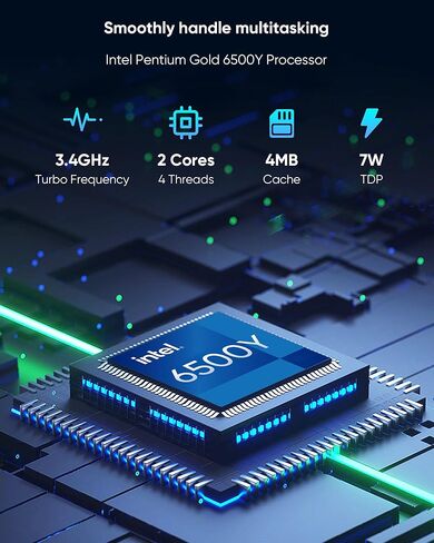 كمبيوتر محمول، 15.6 بوصة FHD IPS | Pentium 6500Y | ذاكرة الوصول العشوائي 16 جيجابايت | 512 جيجابايت SSD | WiFi 5، BT5.0 | مصراع الخصوصية - للمكتب والوسائط والاستخدام المنزلي، فضي in Saudi Arabia
