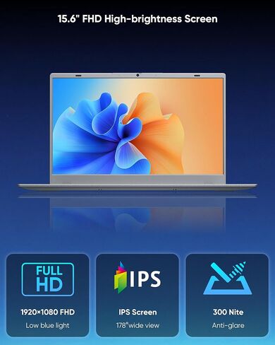 كمبيوتر محمول، 15.6 بوصة FHD IPS | Pentium 6500Y | ذاكرة الوصول العشوائي 16 جيجابايت | 512 جيجابايت SSD | WiFi 5، BT5.0 | مصراع الخصوصية - للمكتب والوسائط والاستخدام المنزلي، فضي in Saudi Arabia