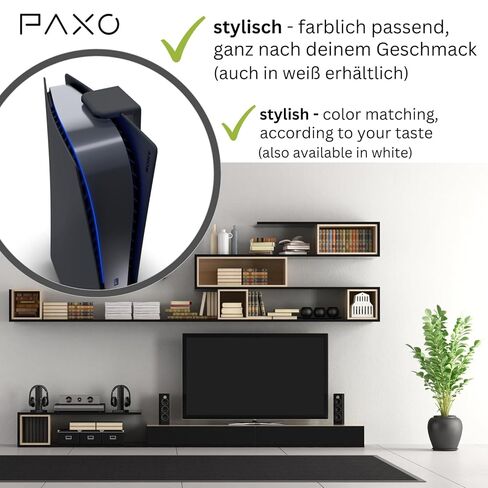 PAXO Stylish PS5 Wall Mount V2 for disc & Digital Version, Black - PlayStation 5 Wall Mount, PS5 Accessories/Wall Mount in Saudi Arabia