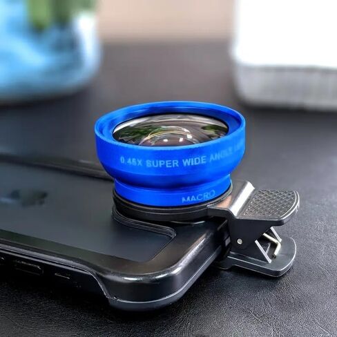 Universal 2-in-1 Smartphone Camera Lens Kit - 0.45 Wide gle & Macro Phone Lens with 37mm Universal Clip with Ultra Light Storage Bag （Red） in Saudi Arabia
