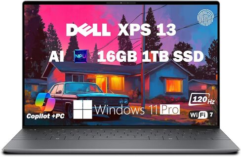 Dell XPS 13 9345 12-Core AI Laptop, 13.4" 2K 120Hz Business Laptop, Snapdragon X Elite, 16GB LPDDR5X RAM, 1TB SSD, Wi-Fi 7, Backlit, Fingerprint Reader, Windows 11 Pro in Saudi Arabia