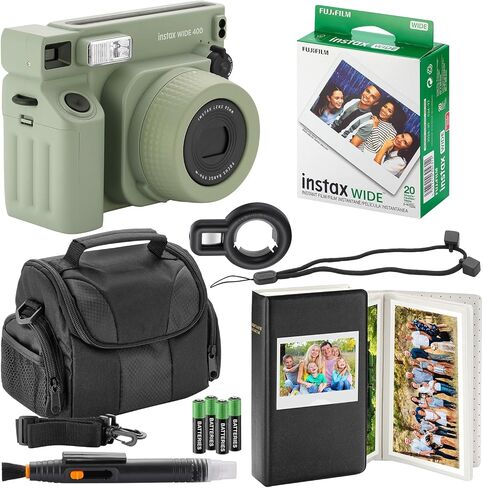Fujifilm Instax Wide 400 Instant Camera + Camera Case + 4 AA Batteries + Photo Album, Cleaning Pen (60 Sheets) in Saudi Arabia