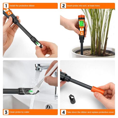 YINMIK Soil Test Kits, pH Moisture Meter for Plant, Smart Soil pH Tester, Digital Soil pH Meter, 8 in 1 Soil Meter - pH Moisture EC Fertility Salt Light Air Humidity Temp Meter for Outdoor, Garden in Saudi Arabia