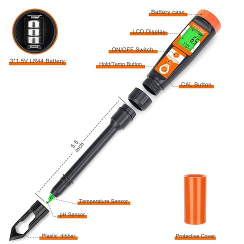YINMIK Soil Test Kits, pH Moisture Meter for Plant, Smart Soil pH Tester, Digital Soil pH Meter, 8 in 1 Soil Meter - pH Moisture EC Fertility Salt Light Air Humidity Temp Meter for Outdoor, Garden in Saudi Arabia