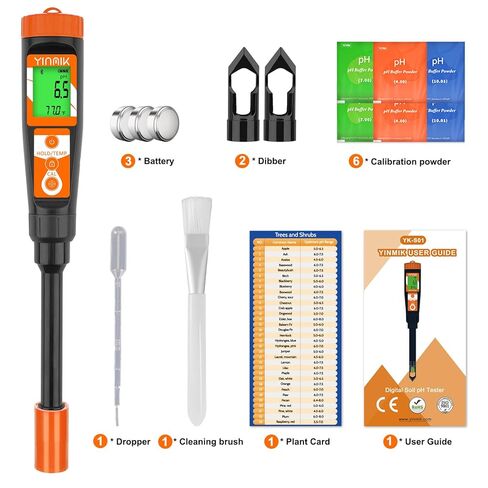 YINMIK Soil Test Kits, pH Moisture Meter for Plant, Smart Soil pH Tester, Digital Soil pH Meter, 8 in 1 Soil Meter - pH Moisture EC Fertility Salt Light Air Humidity Temp Meter for Outdoor, Garden in Saudi Arabia
