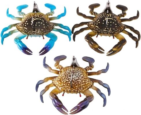 FONMANG 3pcs Saltwater Fishing Lures,3D Crab Lures,Premium TPE for Durability，Weight: Bait 15g, Jighead 18g, Total Weight 33g in Saudi Arabia