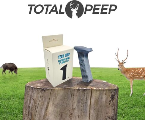 TOTAL PEEP Tech Grip V2.0، مقبض قوس من البولي يوريثان باللون الرمادي الداكن لأقواس ماثيوز، زاوية 0 درجة، متوافق مع اليد اليسرى واليمنى (يمين) in Kuwait