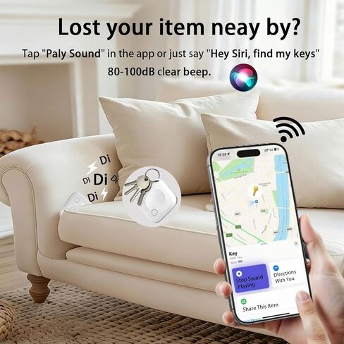 علامات تعقب بلوتوث، عبوتان [معتمدة من Apple MFi] تعمل مع Apple Find My (iOS فقط) علامات التتبع العالمية الذكية للهواء، منبه صوتي، بطارية قابلة للاستبدال، مكتشف مفاتيح للأطفال، حقيبة ظهر للكلاب، مقاومة للماء للحيوانات الأليفة in Kuwait