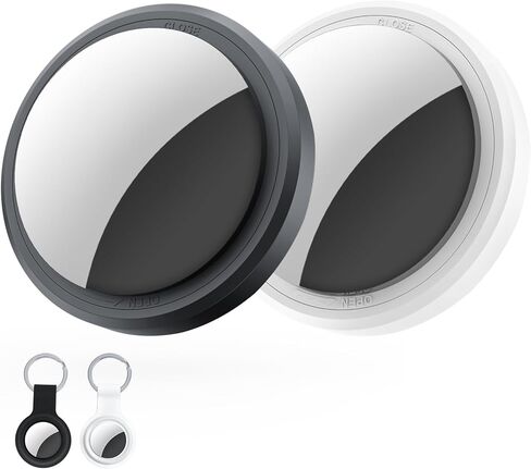 عبوتان من علامات تعقب الهواء المتوافقة مع Find My (iOS فقط)، ومتعقب Bluetooth، ومكتشف المفاتيح الذكية، ومحدد موقع العناصر مع حافظة مقاومة للماء لحقيبة ظهر المحفظة للأمتعة (يحتاج Android إلى تنزيل التطبيق) in Kuwait