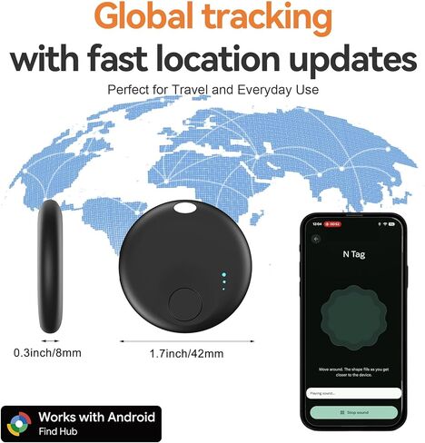 العلامات الذكية - 4 حزم Android، علامات تعقب الهواء لنظام Android، علامات Bluetooth الذكية، جهاز تعقب الأمتعة يعمل مع تطبيق Find Hub من Google، محدد موقع عناصر Key Finders للمفاتيح والمحافظ وحقائب السفر in Kuwait